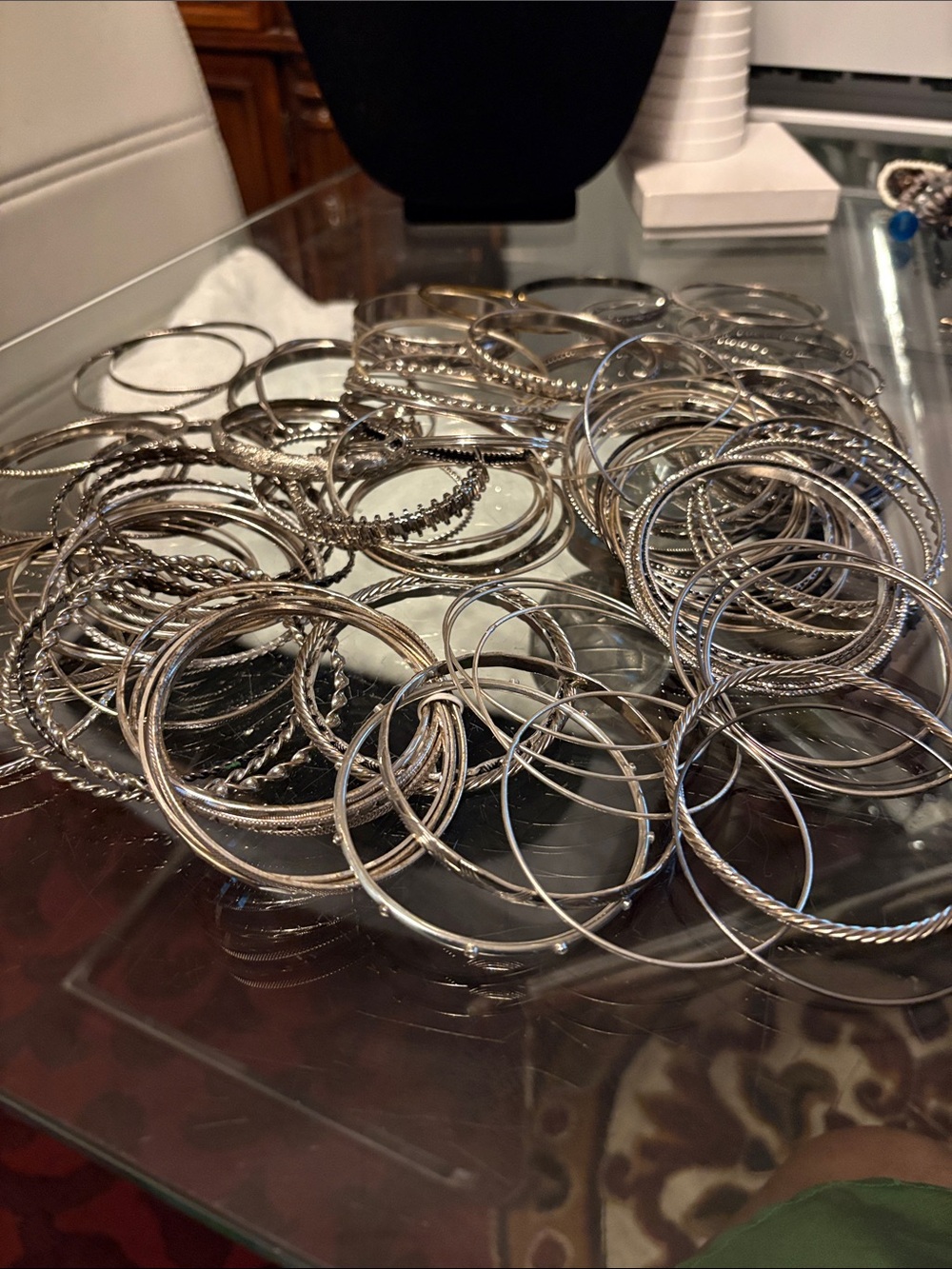 Silver Tone Womenās Bangle Bracelet Set - Multiple Styles 102+